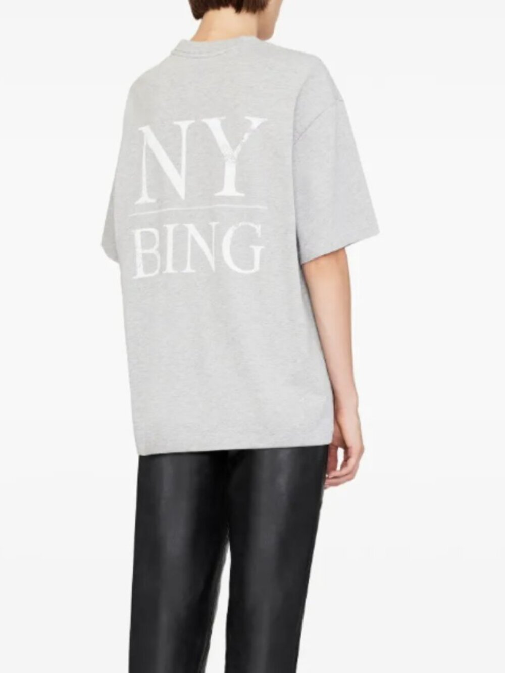 ANINE BING - Myers Serif NY t-shirt Heather Grey